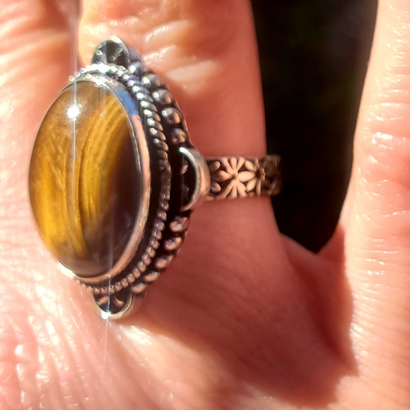 New Tiger Eye 925 Silver Ring. - Picture 5 of 16